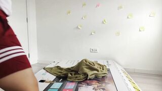 Fucking step daughter through a hole into a box
