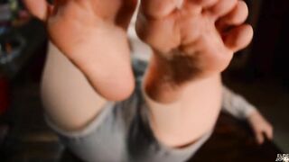 She Caught Friend Jerkin off and Give Devils Pedicure under table