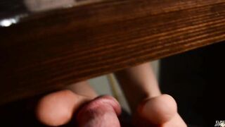 She Caught Friend Jerkin off and Give Devils Pedicure under table