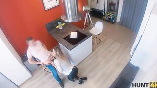 HUNT4K. Smart hunter seduces slender blonde