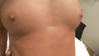 Sensual teenagers with tiny natural breasts sitting on a penis