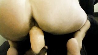 African Husband Enjoying Her Ex-Wife Fucking White Toy