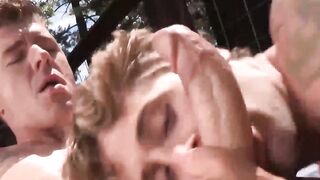FalconsXXX.com - JJ expertly deepthroats Wesley's big throbbing cock in a hot blowjob