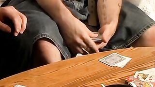 Straight jocks enjoy card game before touching their dicks