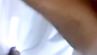 Facialized old guy swallows black and white dick at once
