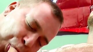 Amateur with glasses masturbates and sucked by mature gay
