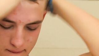 Handsome Dylan Chambers stuffing big dildo and jerking off