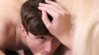 Raw bareback fucking with two very slim big dicked twinks