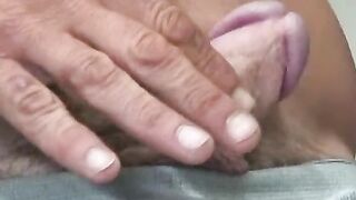 Stunning senior jerks off his rock hard cock in intense solo