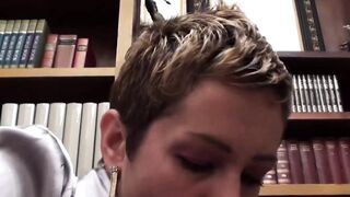 Slutty office Hot masturbating