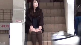 Japanese ladies flashing panties all around town