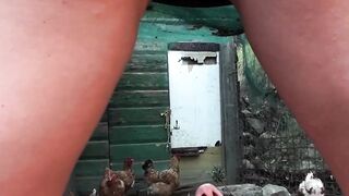 Bondage lesbians having pissing fun outdoor