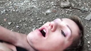 Bondage lesbians having pissing fun outdoor