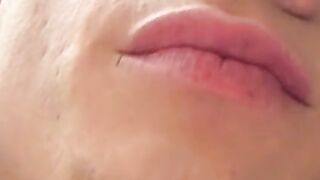 Blonde twink revealed his cock while blowing smoke