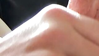 Blonde twink revealed his cock while blowing smoke
