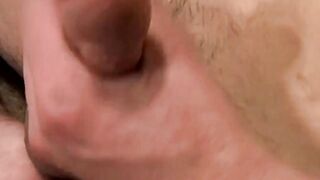 Handsome Alexxx wanking his big thick dick until he jizzes on his foot