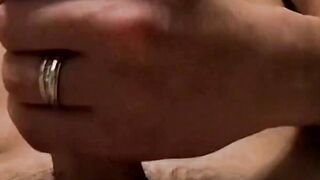 Handsome Alexxx wanking his big thick dick until he jizzes on his foot