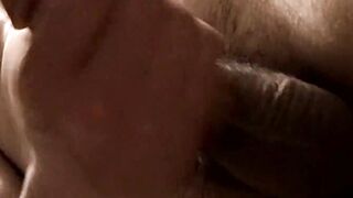 Handsome Alexxx wanking his big thick dick until he jizzes on his foot