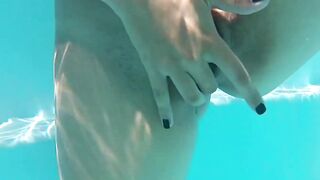 Inked honey taking a humongous prick at the pool