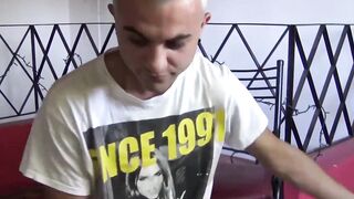 Prior to the POV cumshot a Latino performed bareback doggystyle