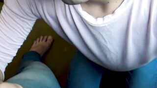 Before POV a gay Latino blows dick with his back and face exposed