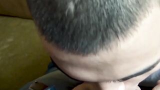 Before POV a gay Latino blows dick with his back and face exposed
