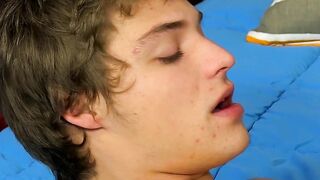 Adorable twink bare fucks his young homo lover