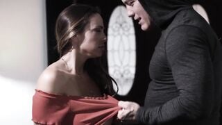 Abigail Mac chokes deepthroating before being ravaged rough