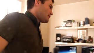 Amazing angel jumping penis on the couch