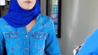 Arabic lady Maya Bijou seduces two hung studs into spit roasting her roughly