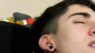 Clayton Summers watches young dude suck his throbbing dick