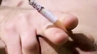 Bleu jacking his big dick hardÂ and hes smoking it up