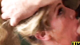 UKSubSluts.com - Sexy blonde mature's deepthroat and fat cock fucking