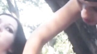 PussyCatsLatex.com - Raven's outdoor latex lesbian toying session