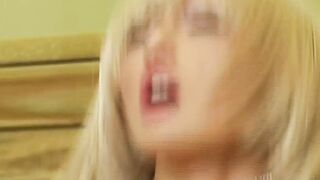 Blonde eastern bitch ride a big black cock