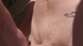 Amateur twink Youri Chevalier jerks off and cums outdoor