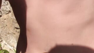 Amateur twink Youri Chevalier jerks off and cums outdoor