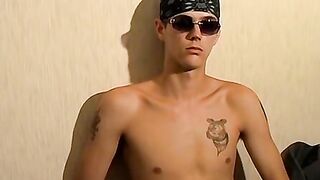 Straight bad boy is jerking off his erect massive dick solo