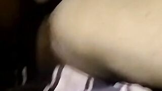 Black guy fucks young chubby girl and finishes with jerking