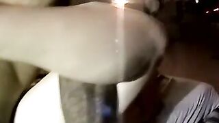 Black guy fucks young chubby girl and finishes with jerking