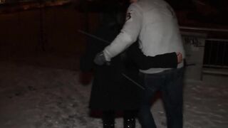 Trashy outdoors fucked