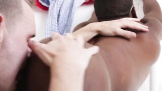 A quickie bareback fuck in the restroom