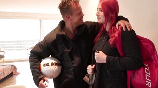 Ginger amateur thot gets her first double penetration