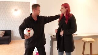 Ginger amateur thot gets her first double penetration