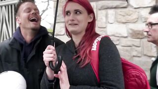 Ginger amateur thot gets her first double penetration