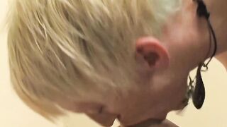 Tattooed blonde boy drills his buddy raw after juicy blowjob
