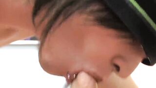Blonde teen Miles ass stretched hardcore doggystyle after BJ
