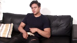 Solo masturbation session with muscular young military gay