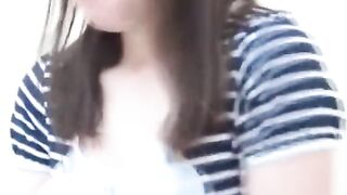 Shocking Asian brunettes peeing in close up assemblage