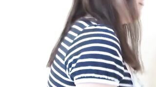 Shocking Asian brunettes peeing in close up assemblage